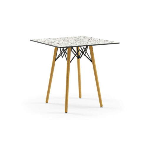 Quadratischer Tisch Lamax-T Weiß Terrazzo (2 Größen) – Bild 1