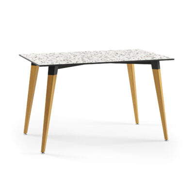 Rechteckiger Tisch Holz Lamax Y Weiß Terrazzo