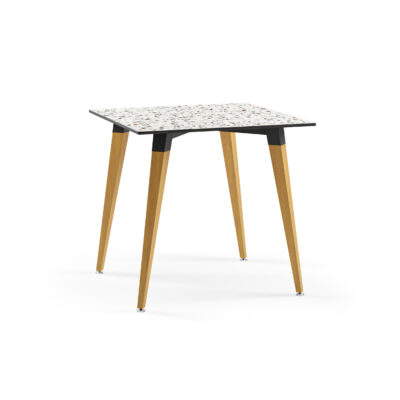 Quadratischer Tisch Holz Lamax Y Weiß Terrazzo (3 Größen)