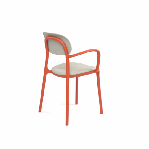 Stuhl Ali Pad Orange/Beige mit Armlehne – Bild 2