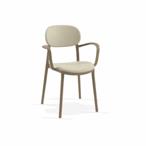 Stuhl Duo Pad mit Armlehne – Beige Stuhl Duo Pad Beige mit Armlehne