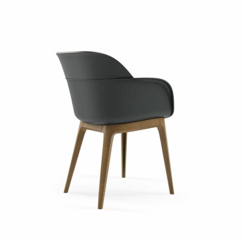 Stuhl Shell-WP Anthrazit mit Armlehne – Bild 2