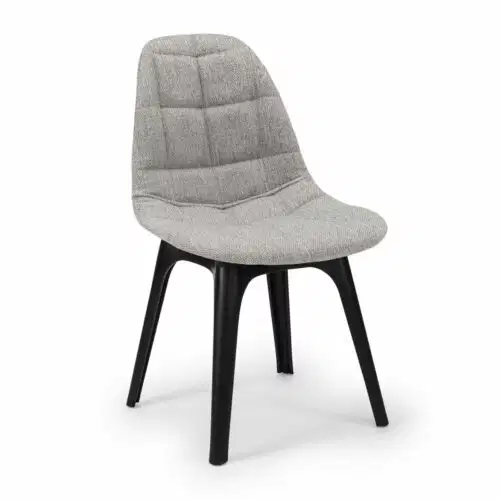 Stuhl Eos W Pad – Grau mit schwarzen Beinen