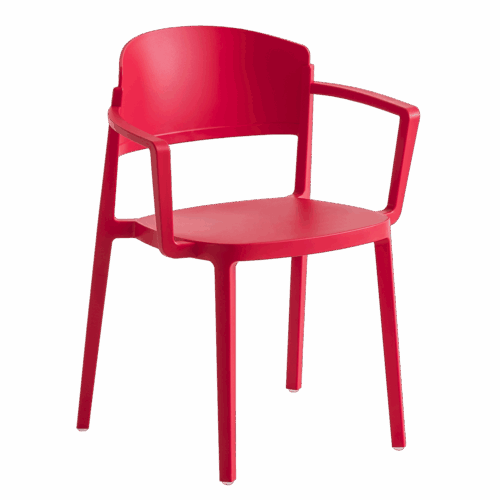 Stuhl Abuela Rot mit Armlehne – Bild 2