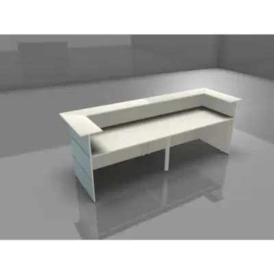 Empfangstheke Atlantis 6 Weiß / Glas