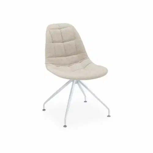 Stuhl EOS-Z Pad – Ecru mit weißen Beinen