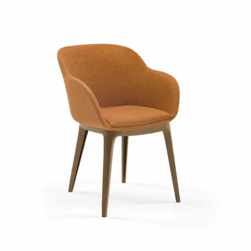 Stuhl Shell-W Pad Orange mit Armlehne – Bild 1