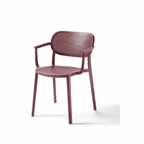 Stuhl Nuta Bordeaux mit Armlehne – Bild 1