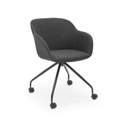 Stuhl Shell-O Pad Anthrazit mit Armlehne