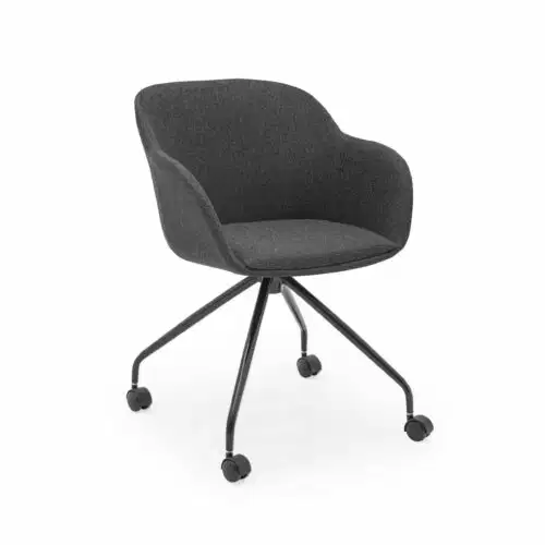 Stuhl Shell-O Pad Anthrazit mit Armlehne