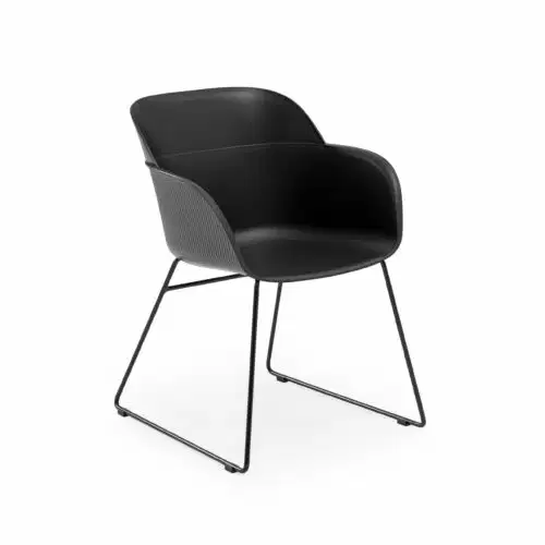 Stuhl Shell-U mit Armlehne Schwarz