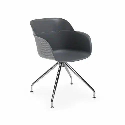 Stuhl Shell-Z Anthrazit mit Armlehne – Bild 1
