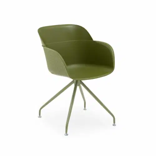 Stuhl Shell-Z Khaki mit Armlehne