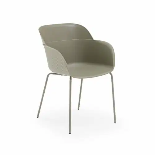 Stuhl Shell-M Zementgrau mit Armlehne – Bild 1