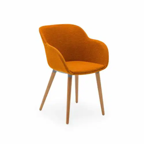 Stuhl Shell-N Pad Orange mit Armlehne – Bild 1