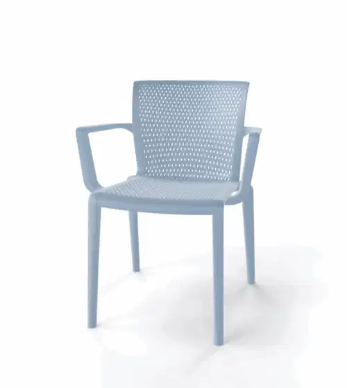 Stuhl Spyker Blassblau mit Armlehne – Bild 1