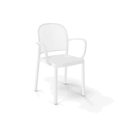 Stuhl Panama Weiß mit Armlehne