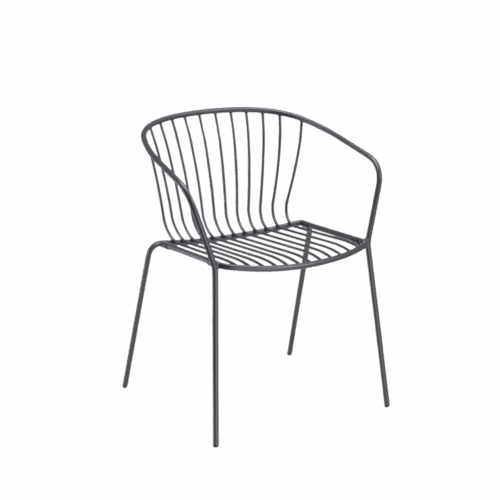 Stuhl Amitha Grau mit Armlehne Stuhl Amitha Grau mit Armlehne – Bild 1