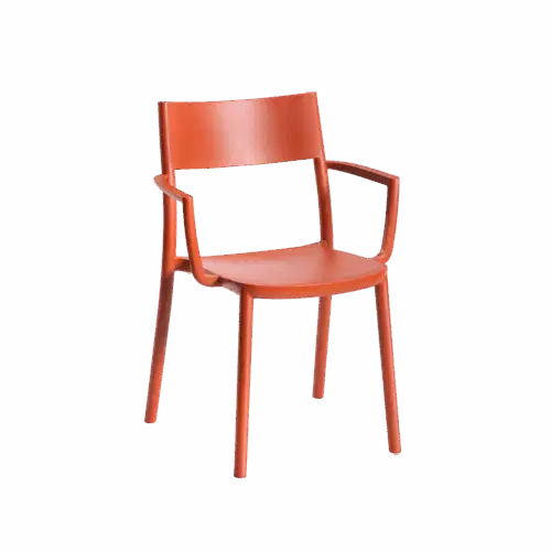 Stuhl To-Me Ziegelsteinrot mit Armlehne