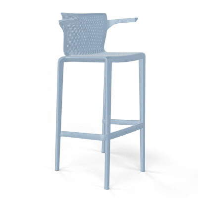 Barhocker Spyker Blassblau mit Armlehne