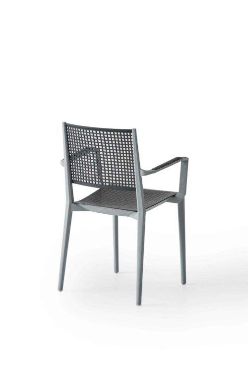 Stuhl Kalipa Grau / Perlgrau mit Armlehne – Bild 3