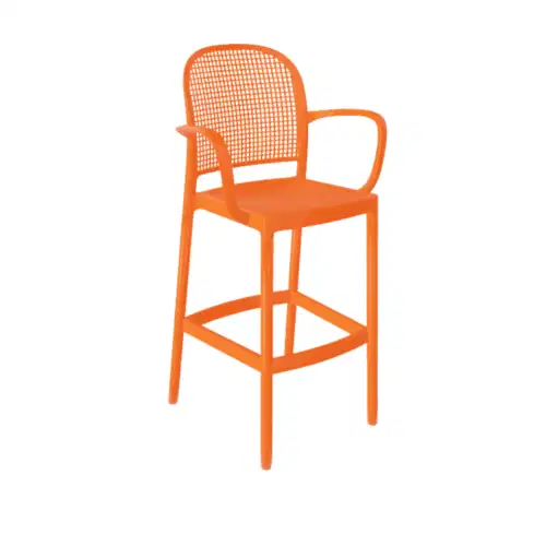 Barhocker Panama Orange mit Armlehne