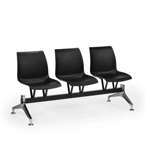 Wartezimmer Stuhl LASER-X3 Schwarz – Bild 1