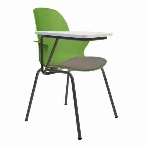 Schulstuhl Linx Gepolstert | Metall 4-Fuß – Schreibtablett – Avocado