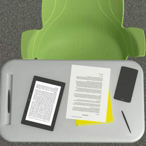Schulstuhl Linx | X-Fuß - Schreibtablett - Avocado – Bild 3