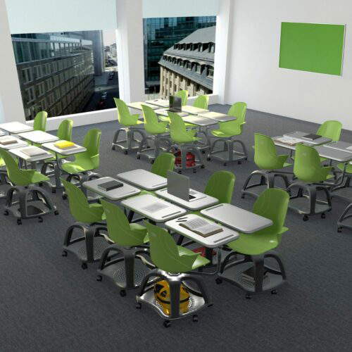 Schulstuhl Linx | X-Fuß - Schreibtablett - Avocado – Bild 2
