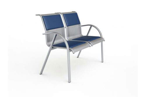 Wartezimmer Stuhl Petek | 2-Sitzer Dunkelblau – Bild 1