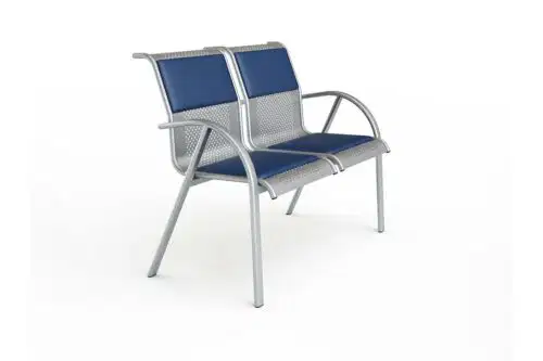 Wartezimmer Stuhl Petek | 2-Sitzer Dunkelblau – Bild 1