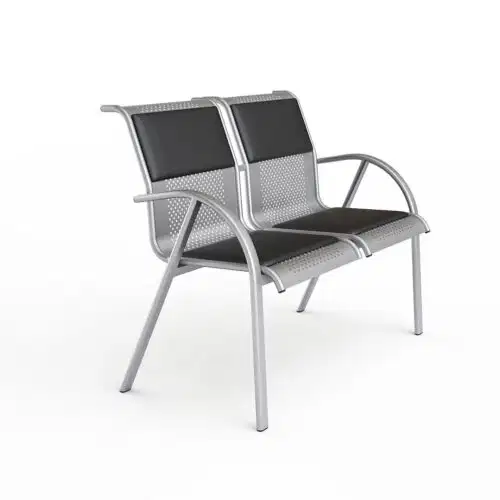 Wartezimmer Stuhl Petek | 2-Sitzer Schwarz