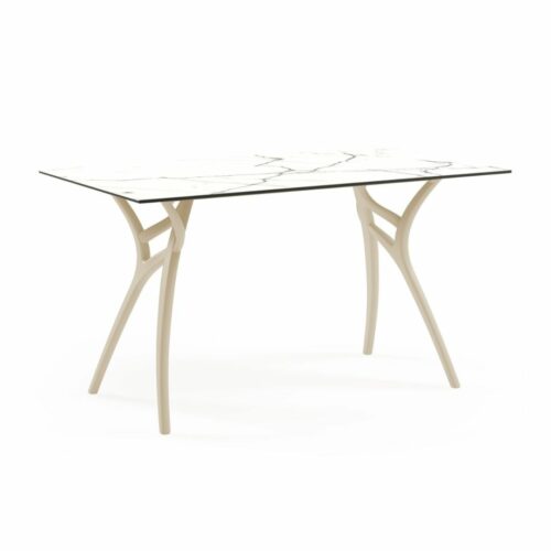 Rechteckiger Tisch IVY | Beige-Fuß – Bild 1