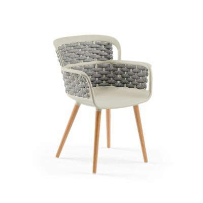 Stuhl Eva-N Geflecht Beige & Grau