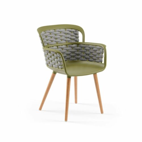 Stuhl Eva-N Geflecht Khaki & Grau