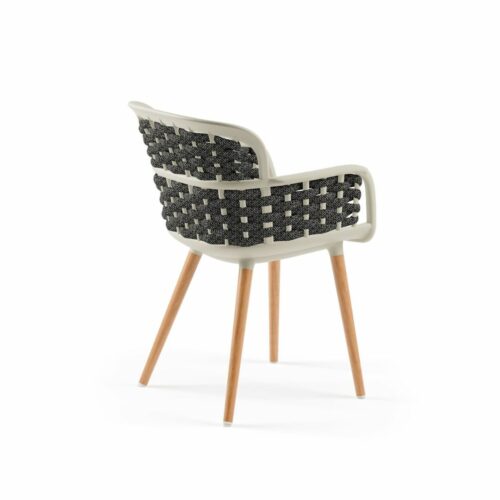 Stuhl Eva-N Geflecht Beige & Schwarz – Bild 2