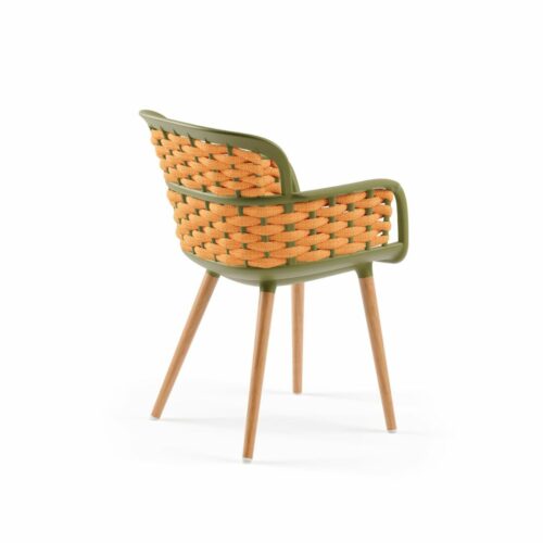 Stuhl Eva-N Geflecht Khaki & Orange – Bild 2