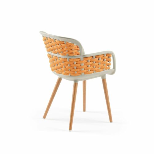 Stuhl Eva-N Geflecht Beige & Orange – Bild 2