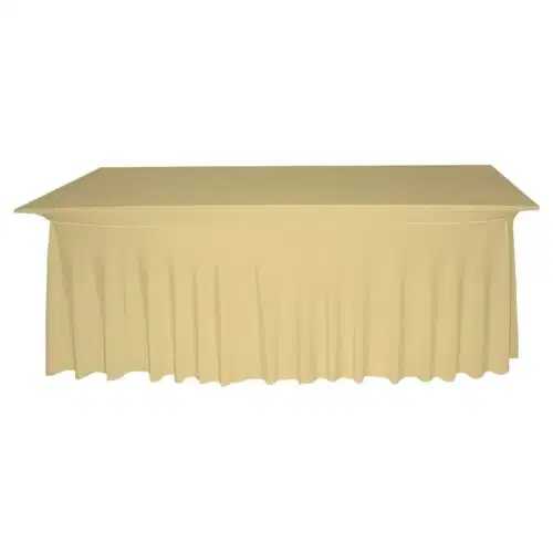 eckige Tischhusse Deluxe Creme