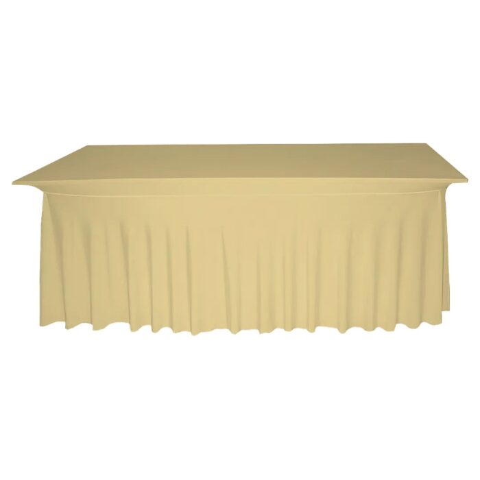 eckige Tischhusse Deluxe Creme