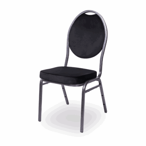 Bankettstuhl HERMAN Velours Schwarz