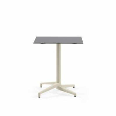 Quadratischer Tisch MOON-C / Beige Fuß / HPL/CPL Anthrazit | Fix