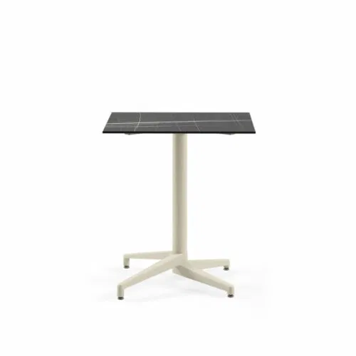 Quadratischer Tisch MOON-C / Beige Fuß / HPL/CPL Schwarz Marmor | Fix Quadratischer Tisch MOON-C / Beige Fuß / HPL/CPL Schwarz Marmor | Fix
