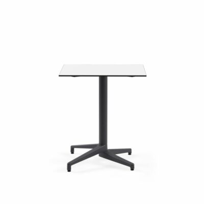 Quadratischer Tisch MOON-C / Anthrazit Fuß / HPL/CPL Weiß | Fix