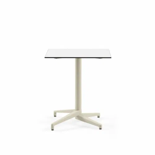 Quadratischer Tisch MOON-C / Beige Fuß / HPL/CPL Weiß | Fix Quadratischer Tisch MOON-C / Beige Fuß / HPL/CPL Weiß | Fix