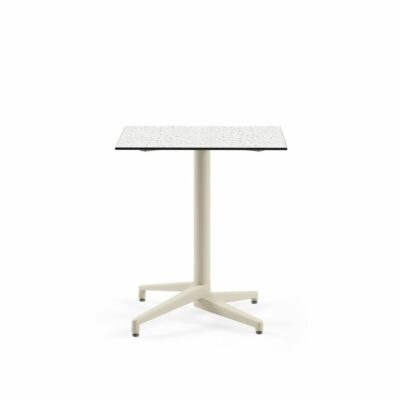 Quadratischer Tisch MOON-C / Beige Fuß / HPL/CPL TERRAZZO-2 | Fix