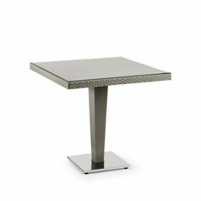 Quadratischer Tisch ANTARES 80x80 CM | Chromfüße Nerz