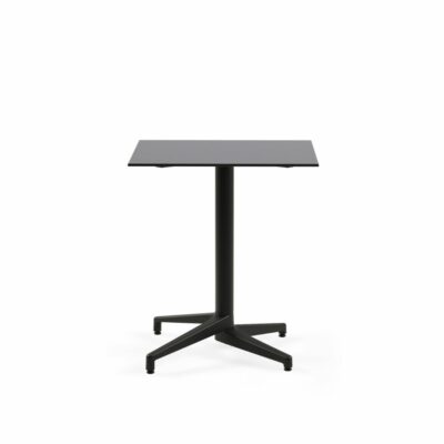 Quadratischer Tisch MOON-C / Schwarz Fuß / HPL/CPL Anthrazit | Fix