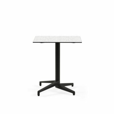 Quadratischer Tisch MOON-C / Schwarz Fuß / HPL/CPL TERRAZZO-2 | Fix